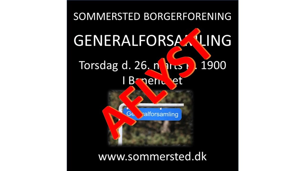 Borgerforening generalforsamling 2020 aflyst